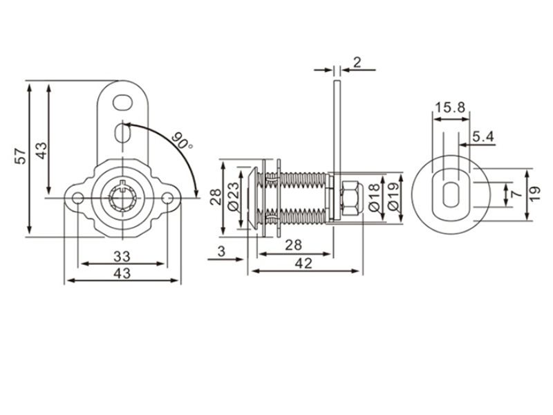 FR-073 Cam Locks(28mm)Cam Locks、Locks、Spare Parts