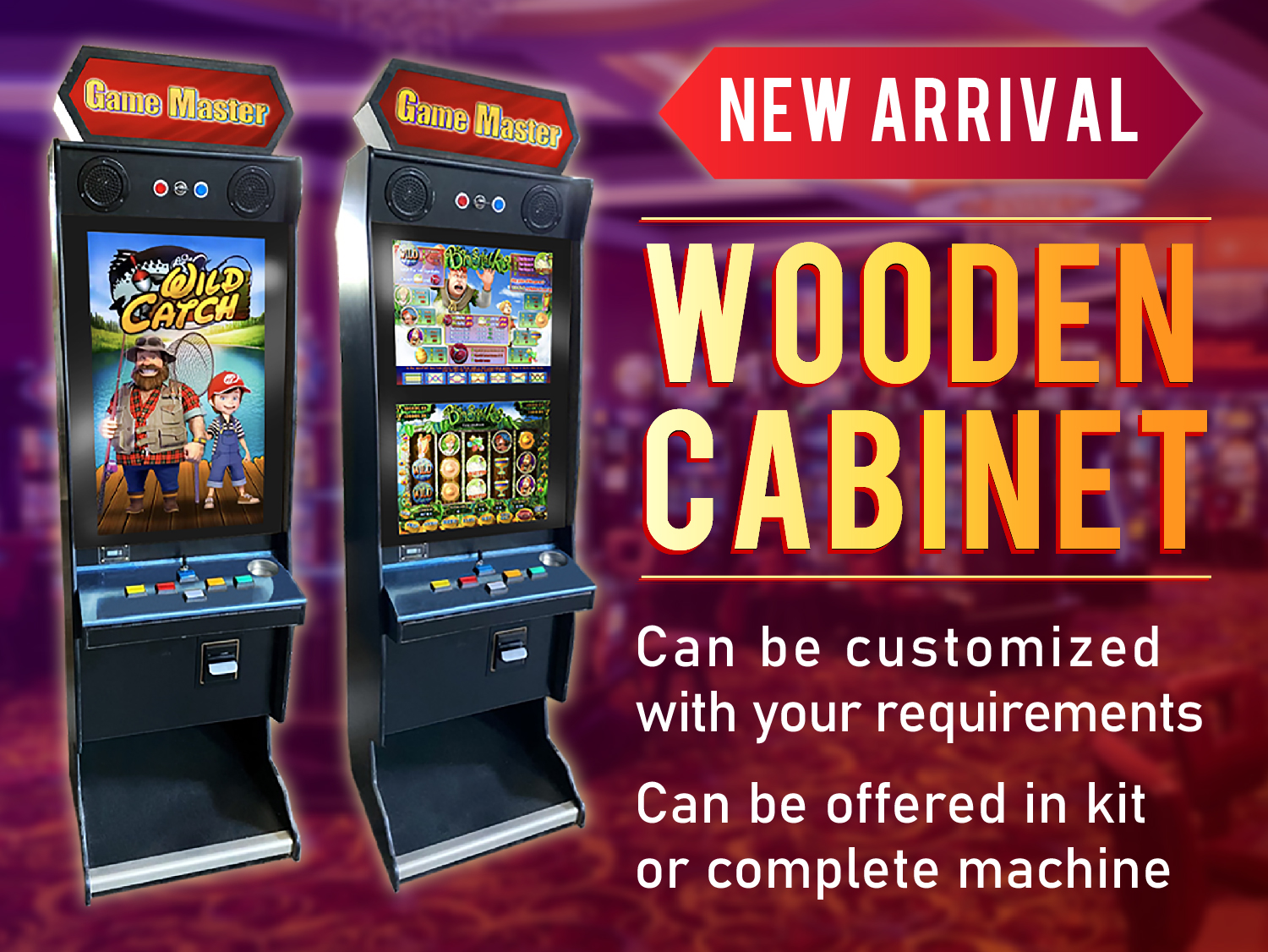 Slot Cabinet,Dual Monitor Cabinet,Vertical Monitor Cabinet,Vertical Screen Cabinet,Wooden Cabinet,Game PCB,Slot Game,Made in Taiwan