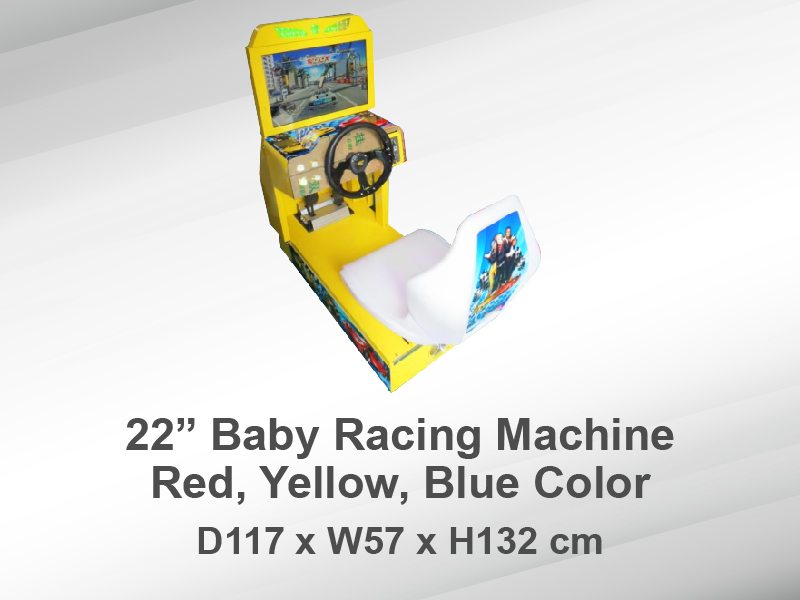 22" Baby Racing Machine; Red, Yellow, Blue Color、Kid's Game Machine、Amusement Machine